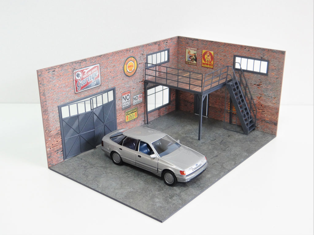 Scale 1:24 Diorama two-floor auto garage Model cars display – dioramatoys