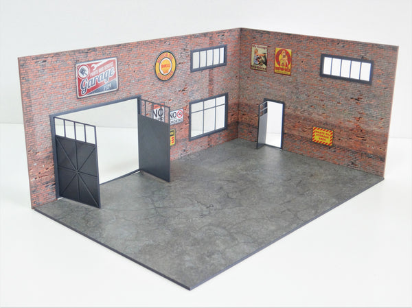 diorama brick garage scale 1:24