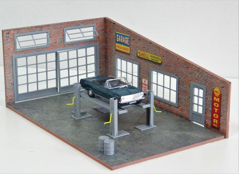 diorama garage display for die-cast cars