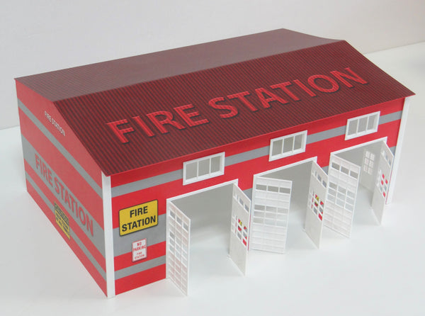Scale 1:43 Fire station set Diorama model kit Display decoration Fire department miniature model