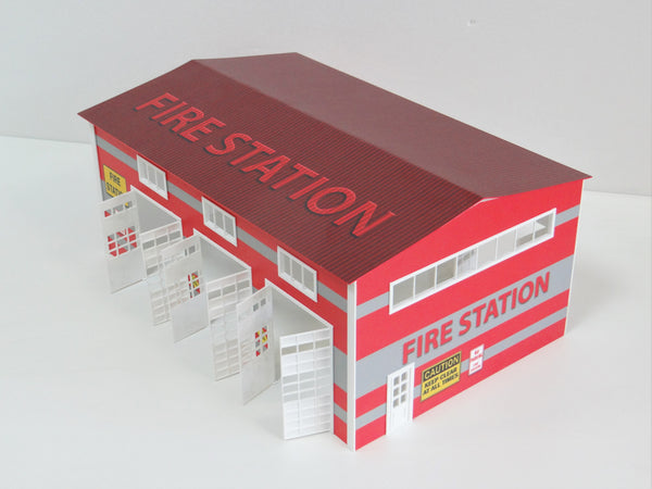 Scale 1:43 Fire station set Diorama model kit Display decoration Fire department miniature model
