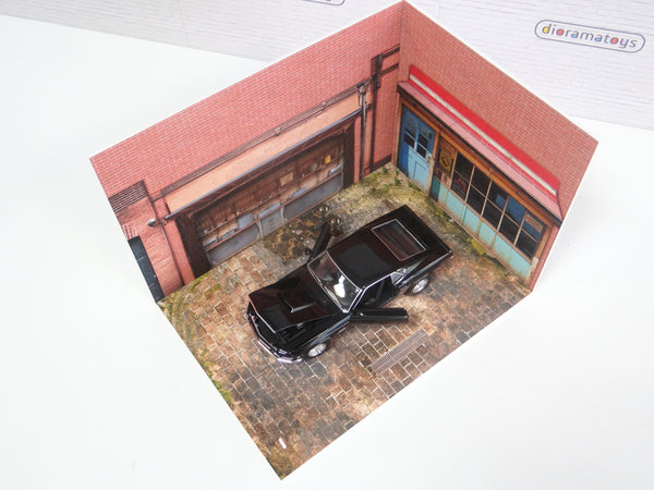 Store and garage scene Scale 1:24 Diorama model kit Miniature car models display 1/24