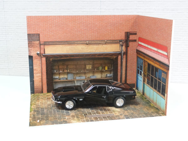 Store and garage scene Scale 1:24 Diorama model kit Miniature car models display 1/24