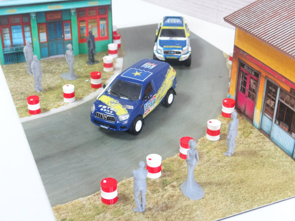 Desert racing diorama Rally track scene model Scale 1:43 Car models display 1/43