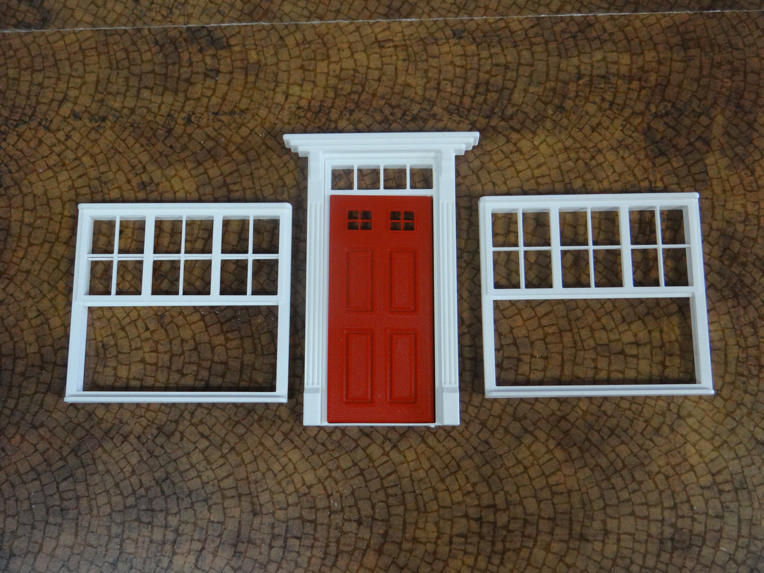 1:18 Scale Red Door with Frame for Miniature Scenes