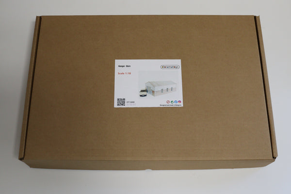 Hangar-Barn Garage Diorama Kit – 1:18 Scale Model Car Display