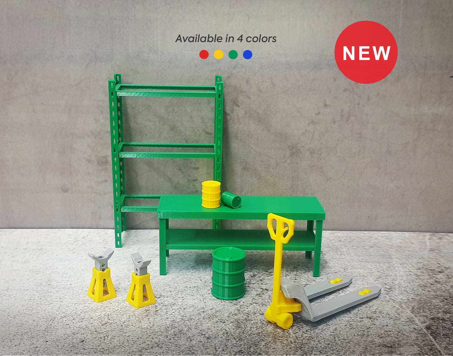 Service garage equipment with fire hose cabinet. Scale 1:18.