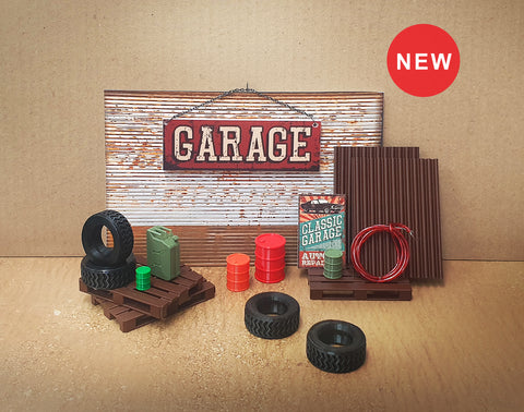 Garage decoration set. Scale 1:18.