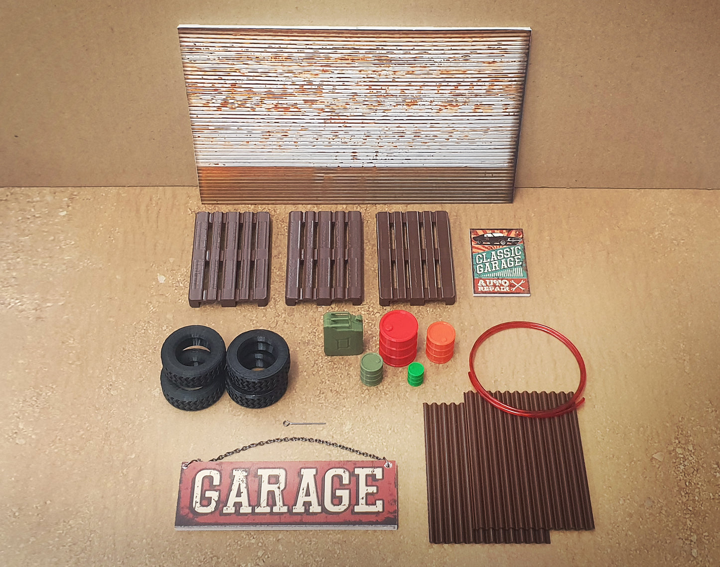 Garage decoration set. Scale 1:18.