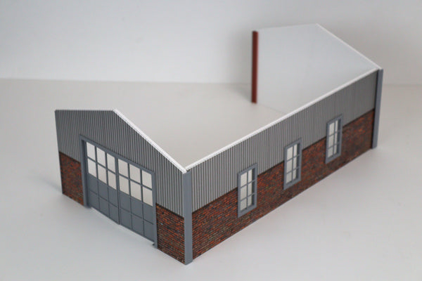 Custom-built 1:24 hangar garage with opening doors for diecast models