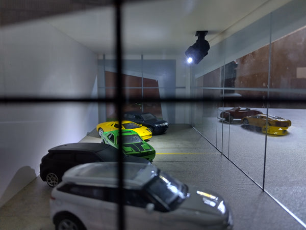 Luxury cars showroom with LED lights Scale 1:60-1:64 Diorama model kit