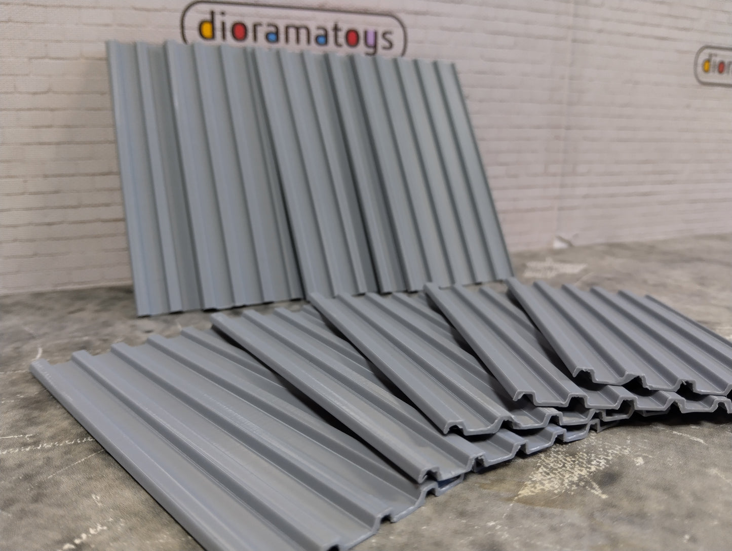 Corrugated roofing sheets 1/18 scale Diorama building parts Metal roof panels
