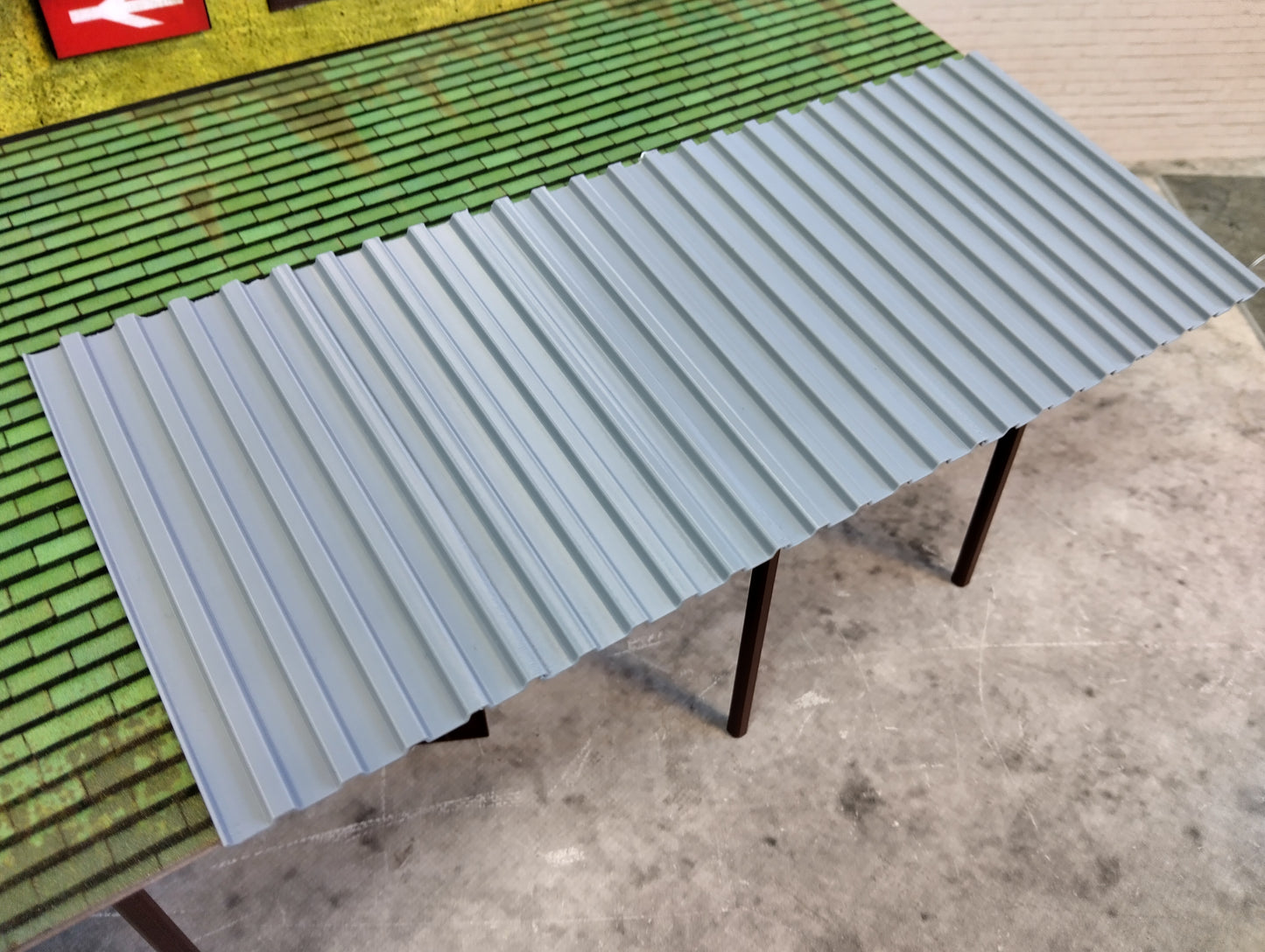 Corrugated roofing sheets 1/18 scale Diorama building parts Metal roof panels