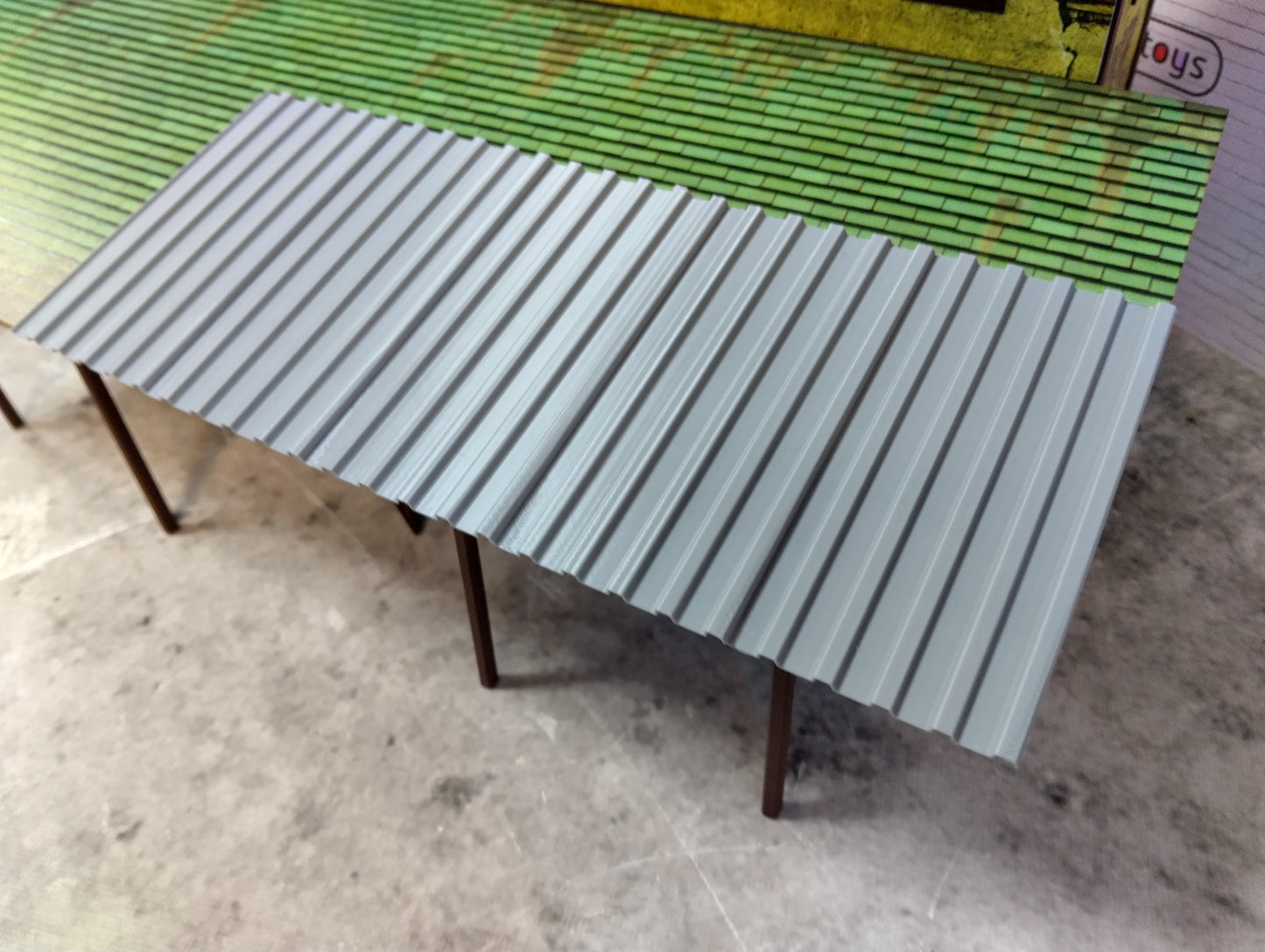 Corrugated roofing sheets 1/18 scale Diorama building parts Metal roof panels