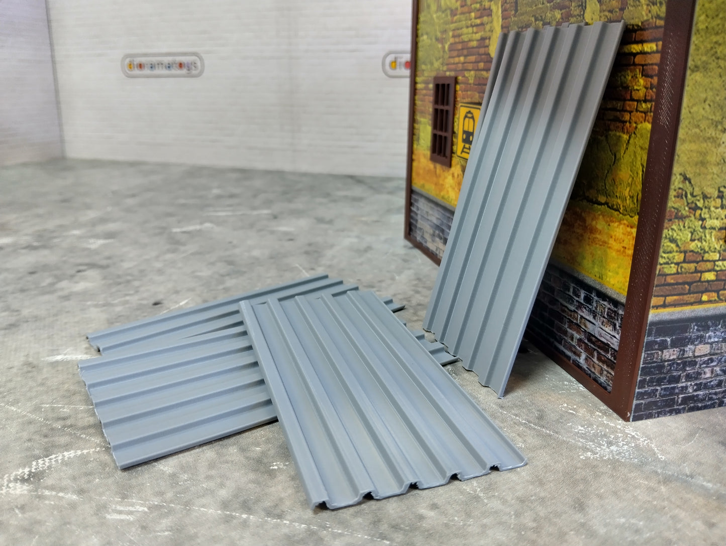 Corrugated roofing sheets 1/18 scale Diorama building parts Metal roof panels