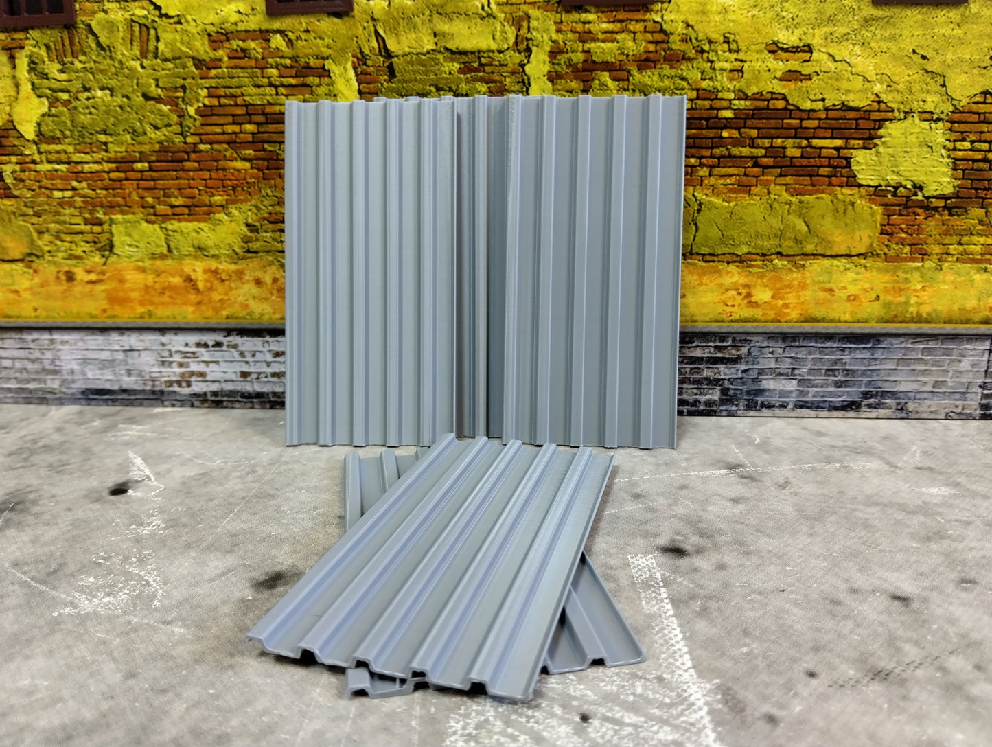 Corrugated roofing sheets 1/18 scale Diorama building parts Metal roof panels
