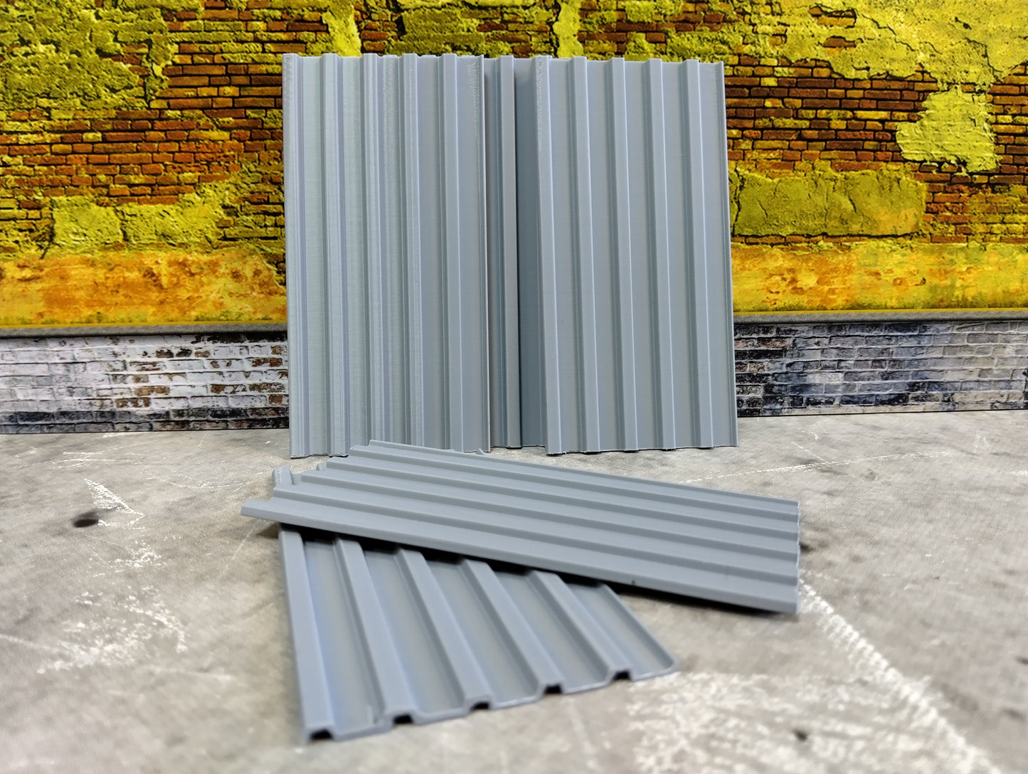 Corrugated roofing sheets 1/18 scale Diorama building parts Metal roof panels