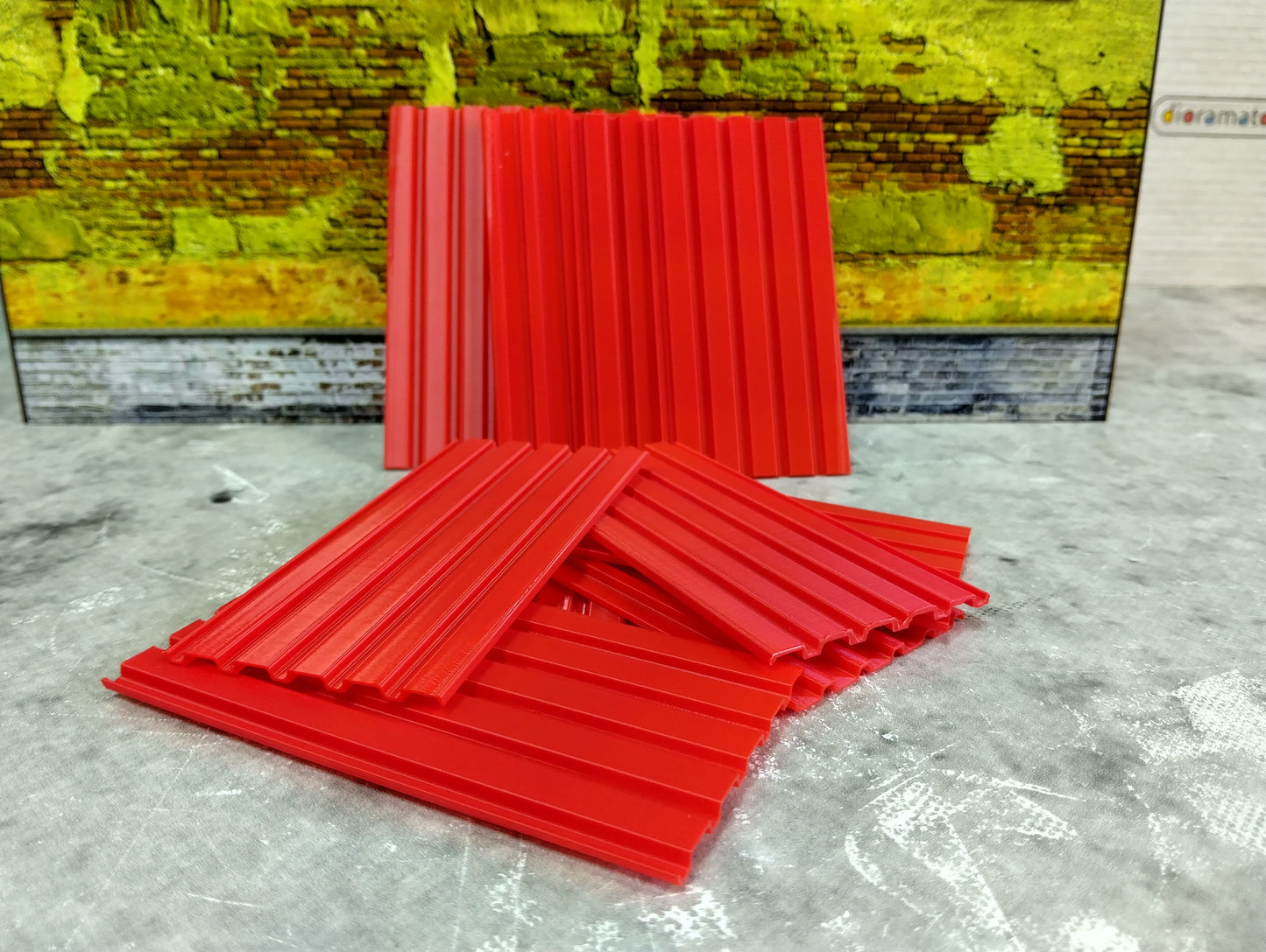 Corrugated roofing sheets 1/18 scale Diorama building parts Metal roof panels