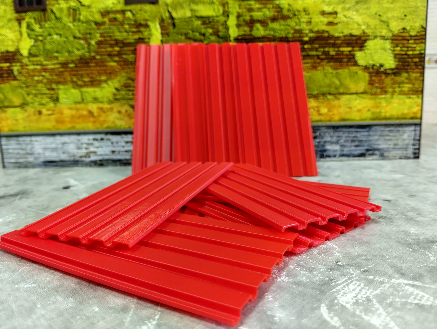 Corrugated roofing sheets 1/18 scale Diorama building parts Metal roof panels