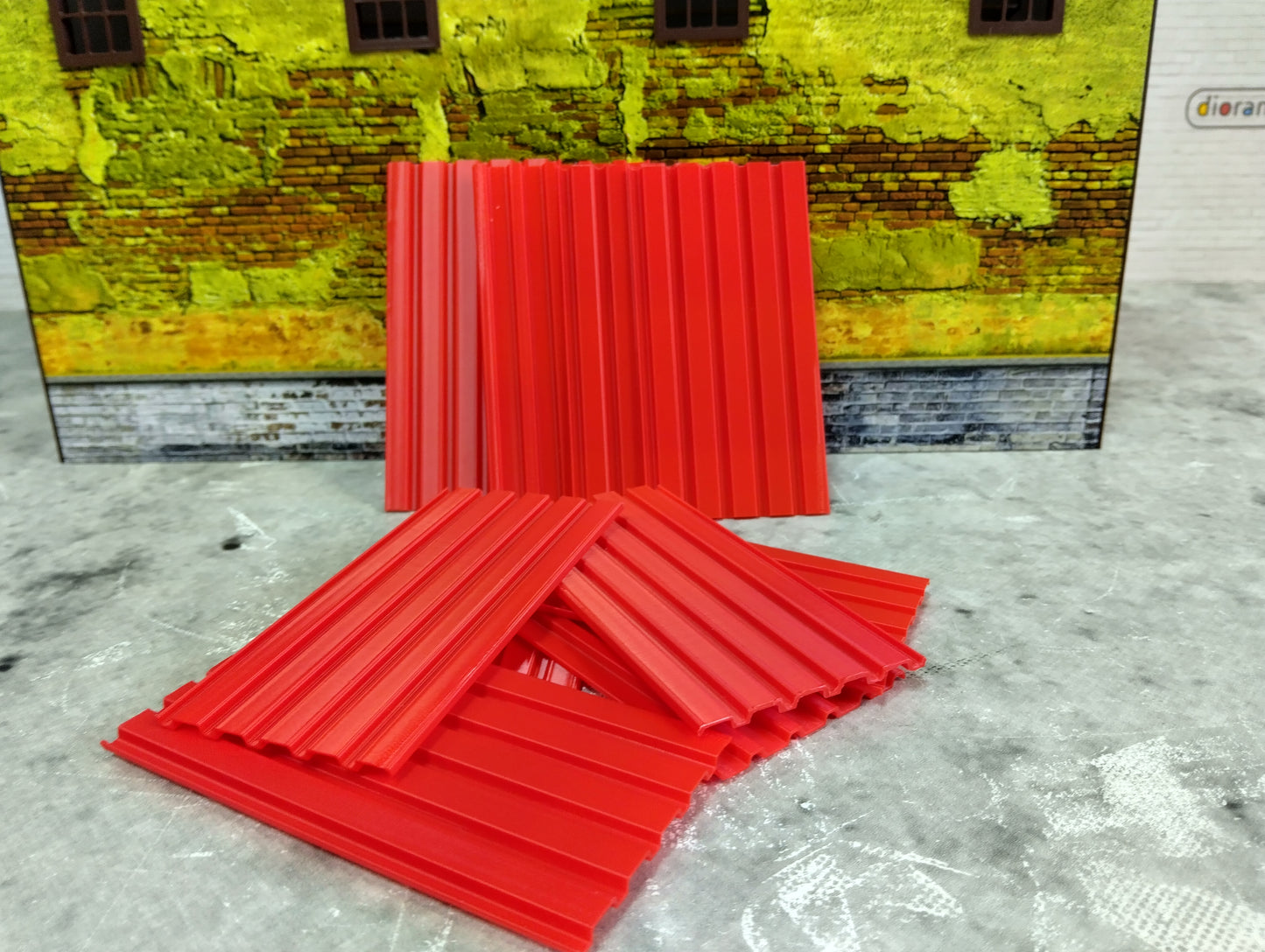 Corrugated roofing sheets 1/18 scale Diorama building parts Metal roof panels