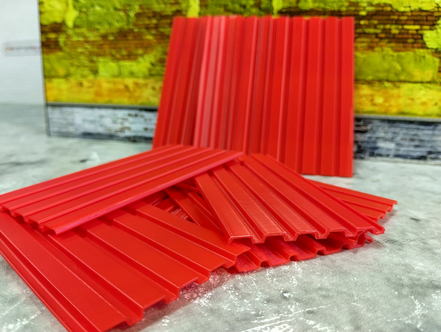 Corrugated roofing sheets 1/18 scale Diorama building parts Metal roof panels