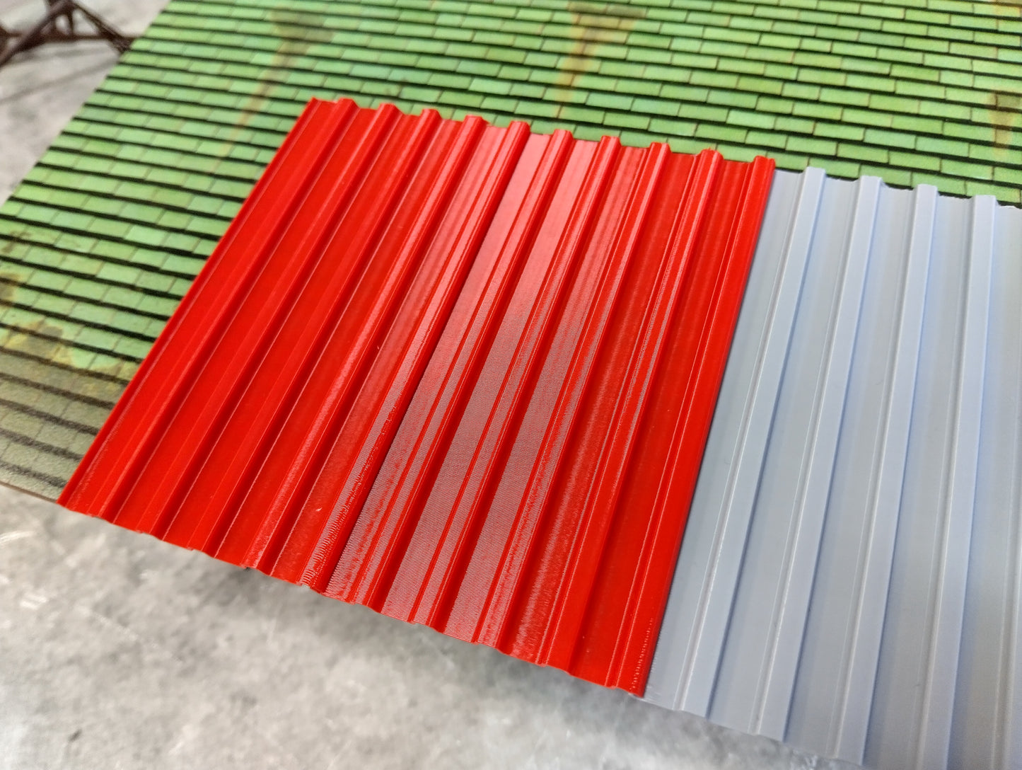 Corrugated roofing sheets 1/18 scale Diorama building parts Metal roof panels