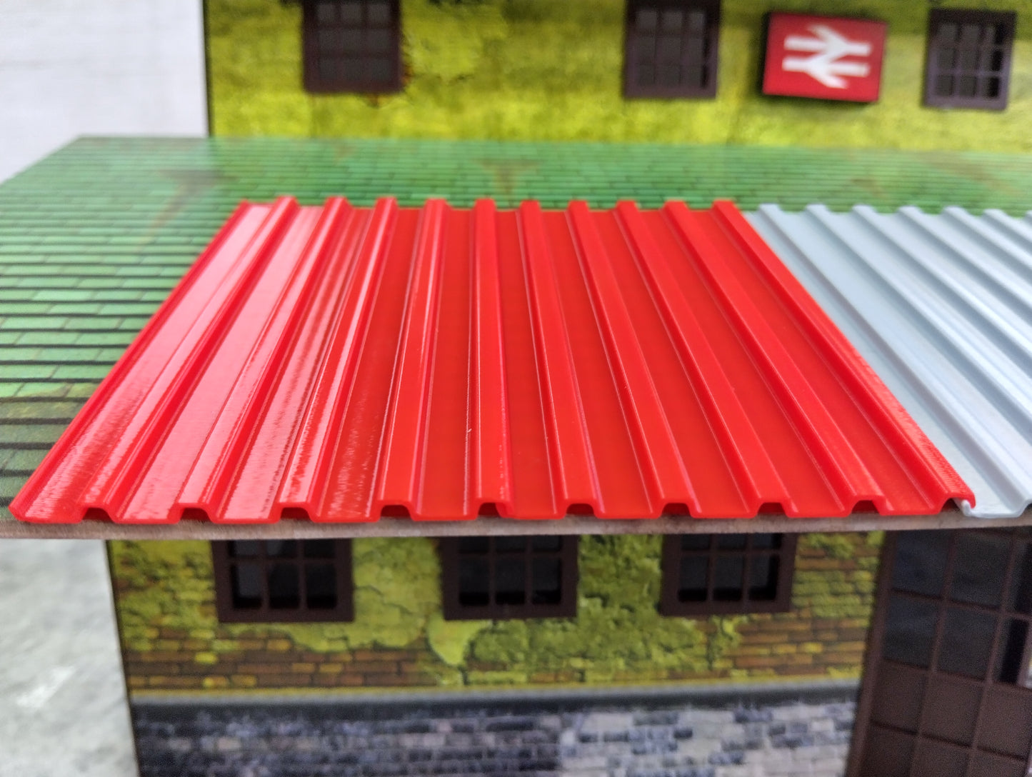 Corrugated roofing sheets 1/18 scale Diorama building parts Metal roof panels