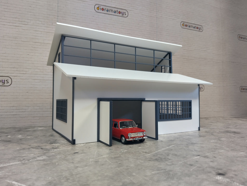 Model Car Display Building DIY Auto garage building 1/43 Model cars display Diorama model kit Sca ...