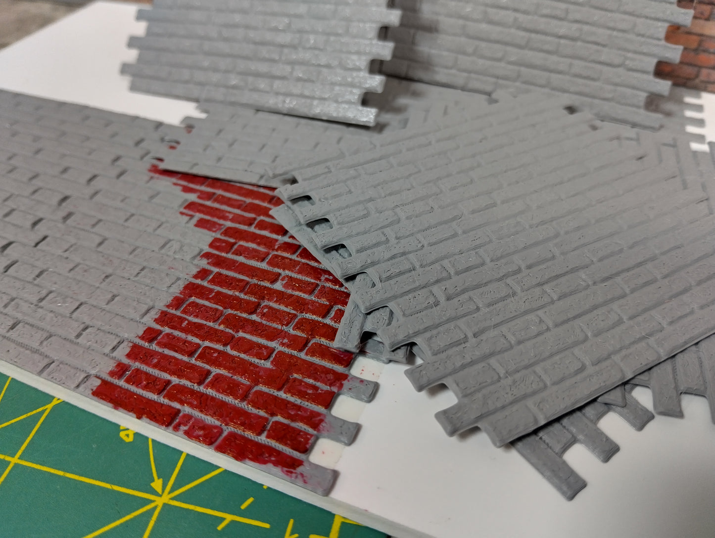 Brick wall sheets 1/18 scale Diorama model making Display decoration Size 1:18