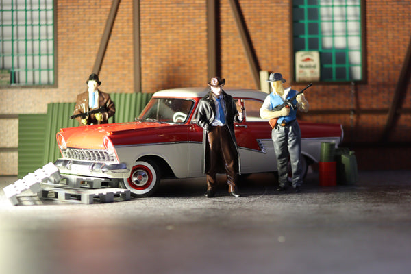 1:18 Mobster Figures – Set of 3 Gangster Miniatures Diorama Accessory SIZE 1/18