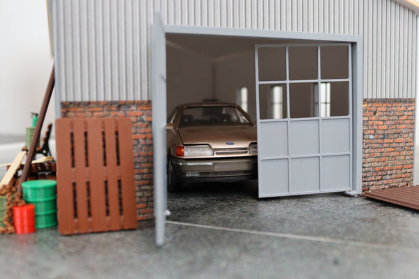 Hangar-Barn Garage Diorama Kit for Model Car Display Building 1:24 Scale 1/24
