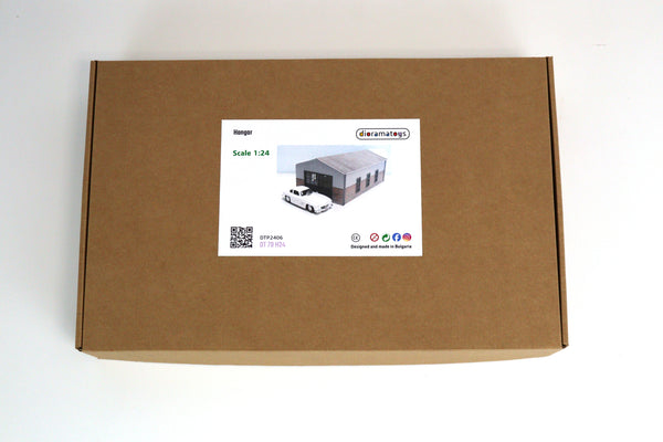 Hangar-Barn Garage Diorama Kit for Model Car Display Building 1:24 Scale 1/24