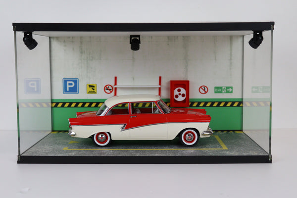 Acrylic model car display case - LED light 1/18 Underground parking 1:18 scale