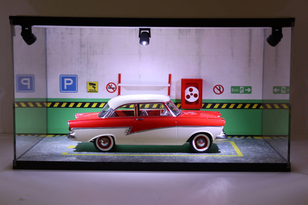 Acrylic model car display case - LED light 1/18 Underground parking 1:18 scale