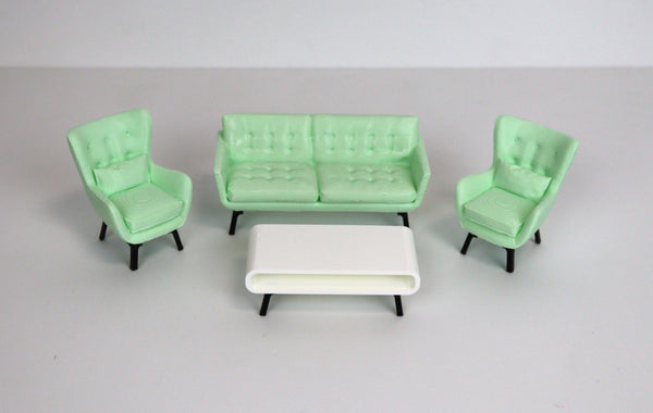 1:18 Couch Lounge Set (MintGreen) - Realistic Couch / Sofa Set with Coffee Table