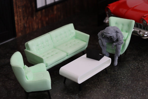 1:18 Couch Lounge Set (MintGreen) - Realistic Couch / Sofa Set with Coffee Table