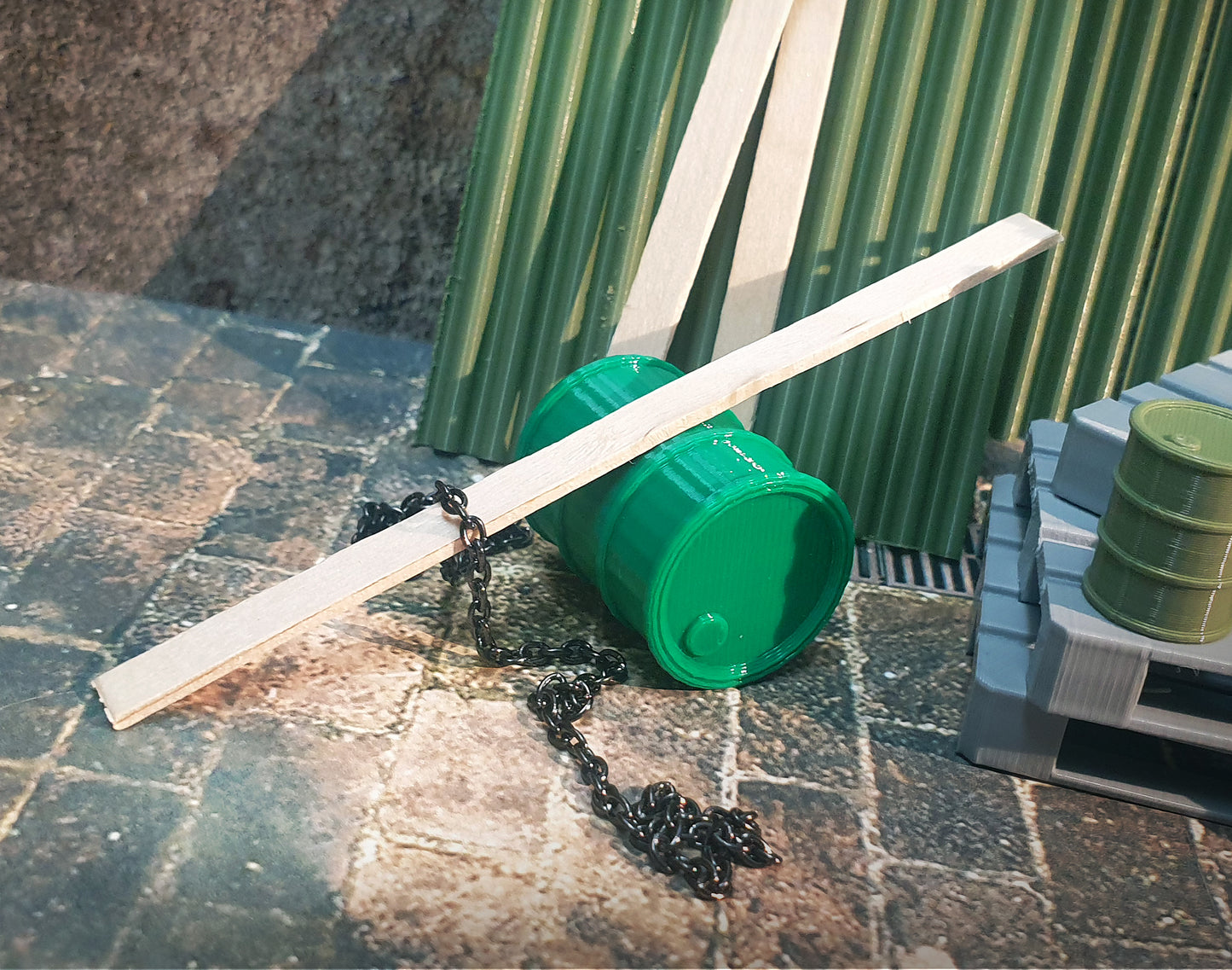 Miniature industrial oil barrel
