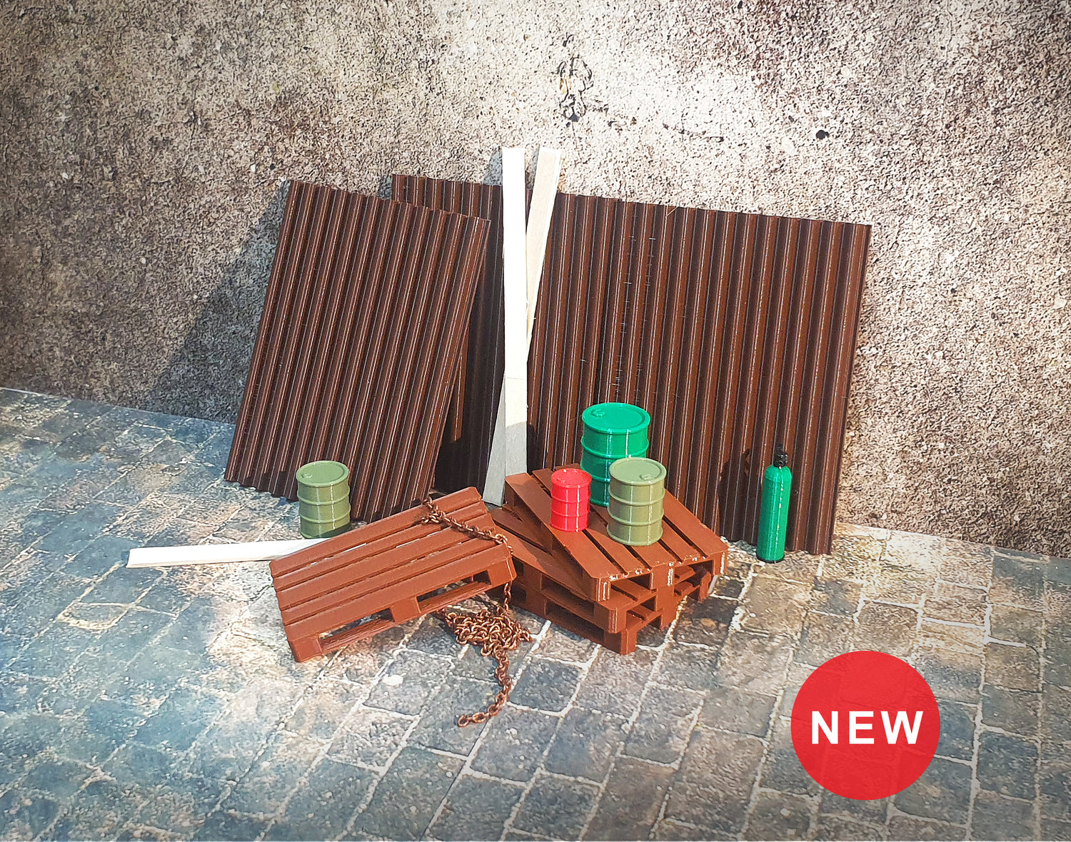 Workshop and junkyard scene parts in 1:24 scale