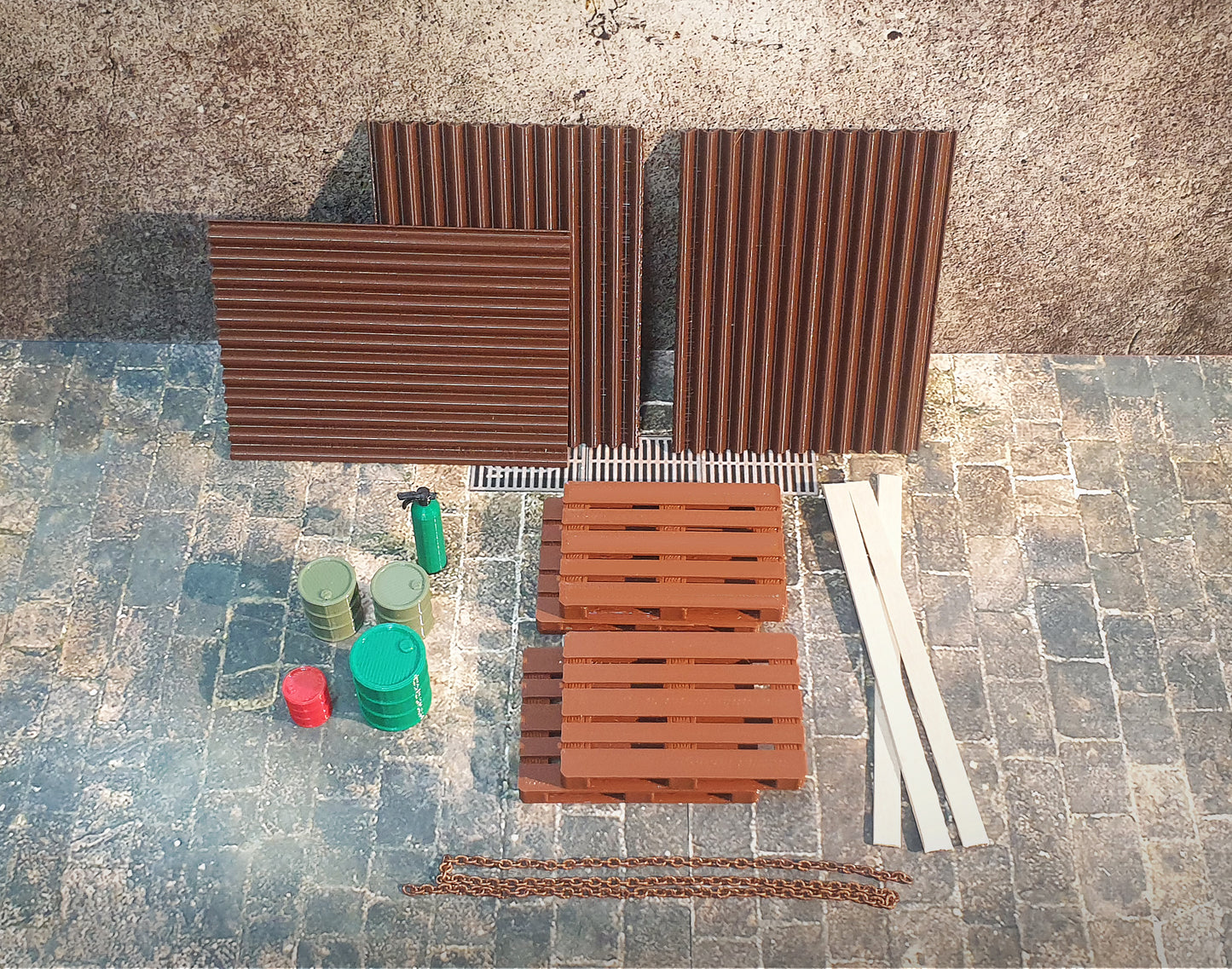 1:24 scale junkyard accessories for model display"