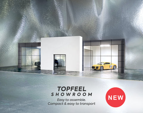 TOPfeel showroom with LED lights. Scale 1:18. Modern big Diorama showroom.
