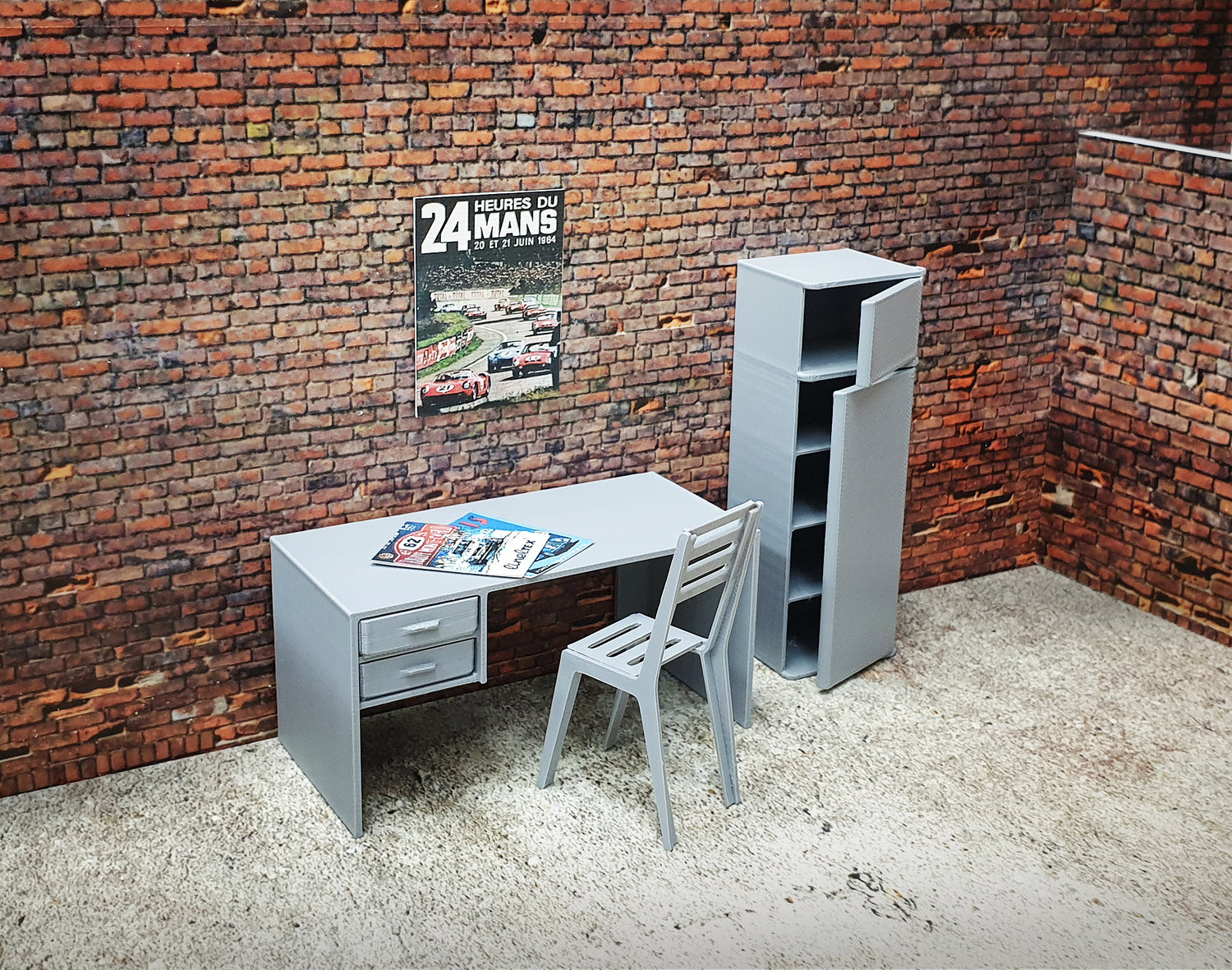 1:18 scale office set for diorama