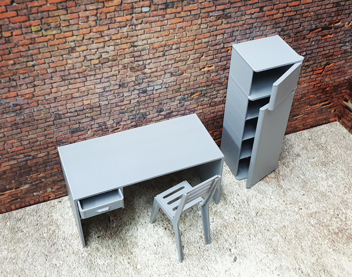 upfront view of miniature set 