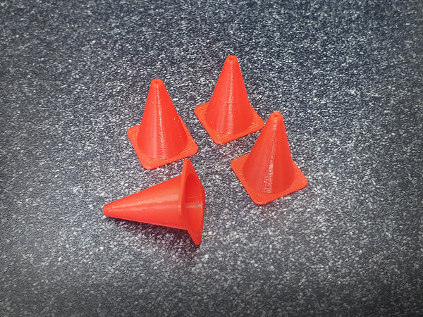 Set of 4 traffic cones. Scale 1:18, 1:24.