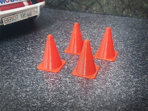 Set of 4 traffic cones. Scale 1:18, 1:24.