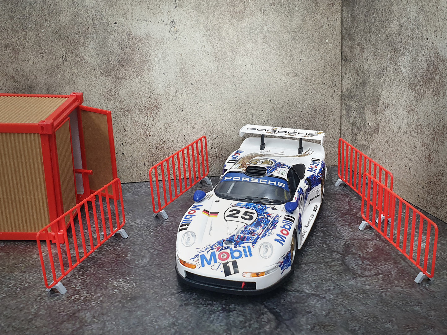 Set of 4 crowd control barriers. Scale 1:18