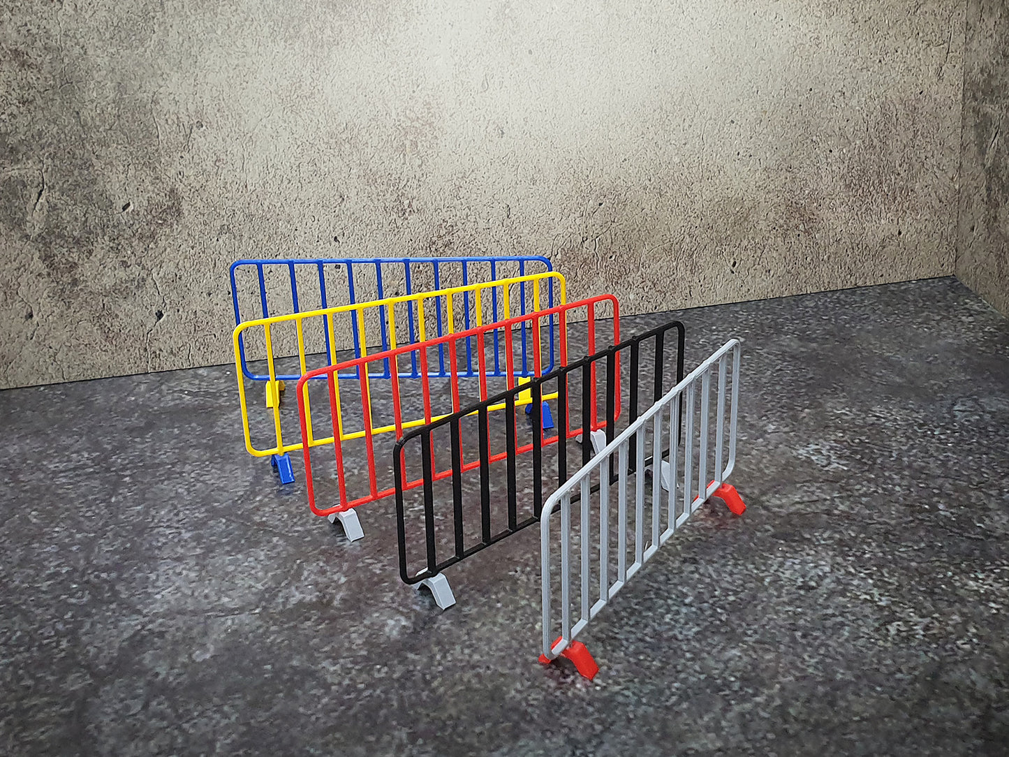Set of 4 crowd control barriers. Scale 1:18