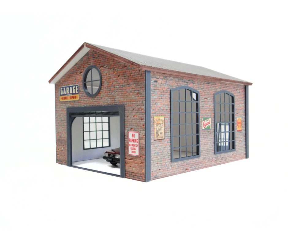 Brick Garage RR Diorama Model Kit with Lifting Door Scale 1