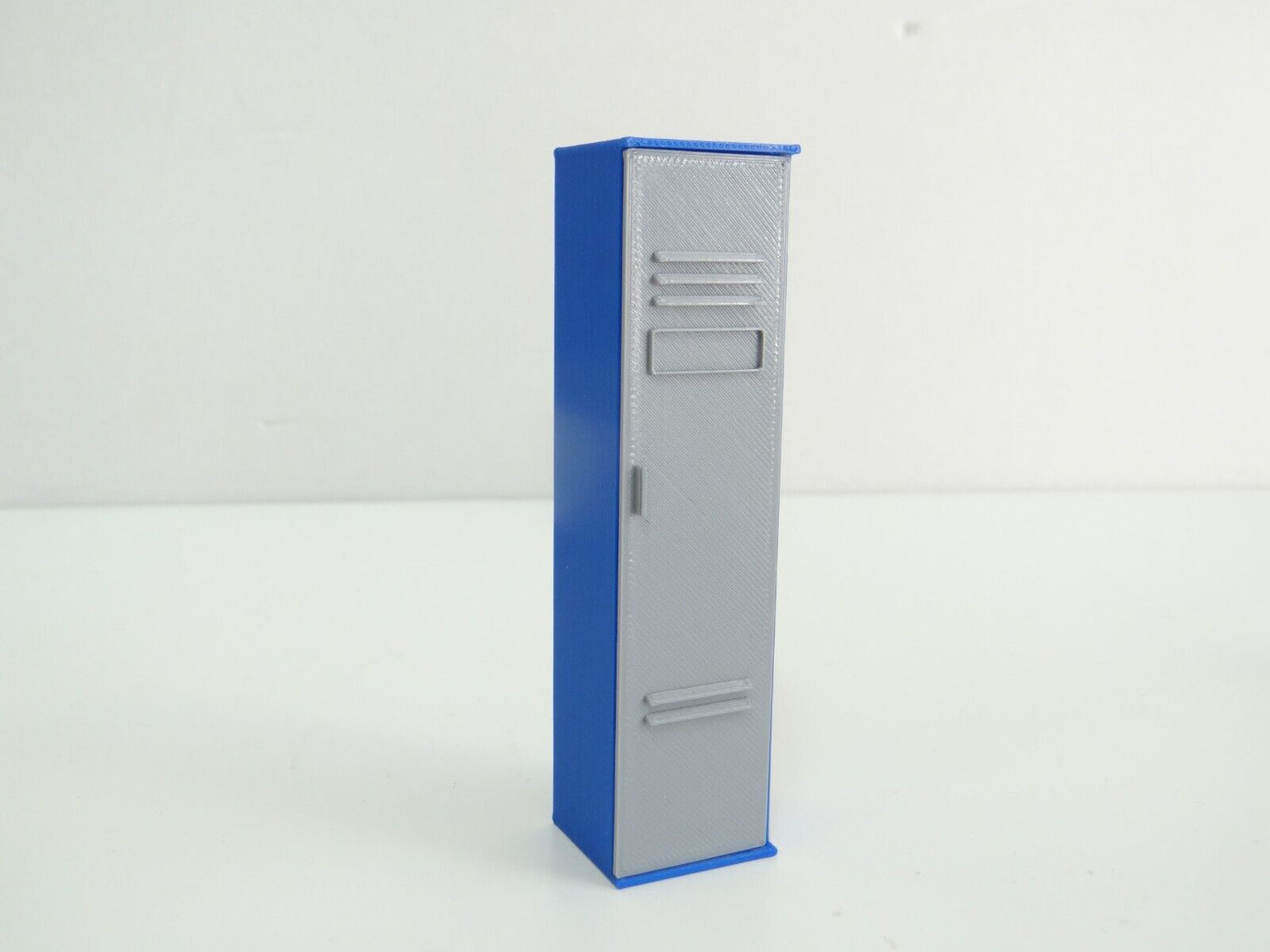 Miniature storage locker shelf 1:18 scale for model car garage display
