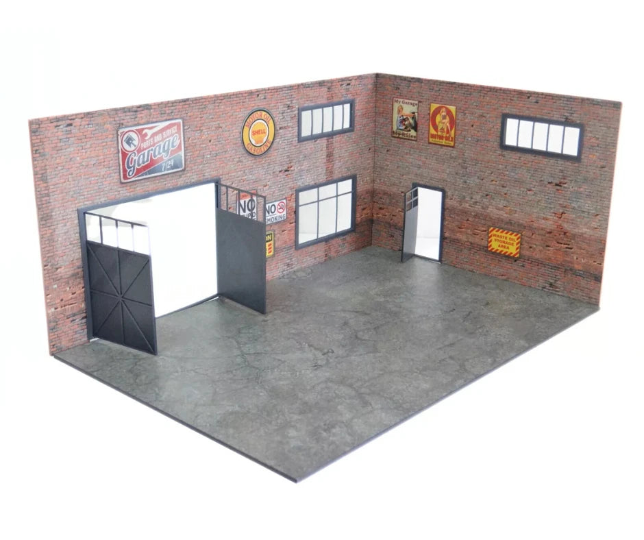 Scale 1:24 Diorama two-floor auto garage Model cars display