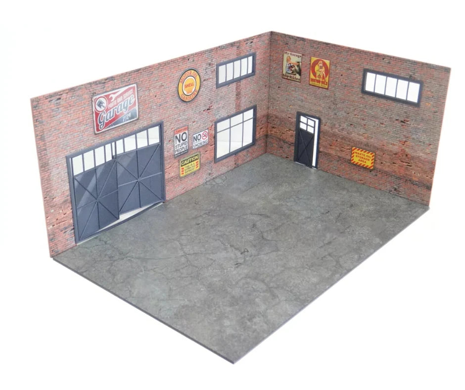 Two-floors auto garage scene Model cars display Size 1/24 Diorama kit 1:24 scale